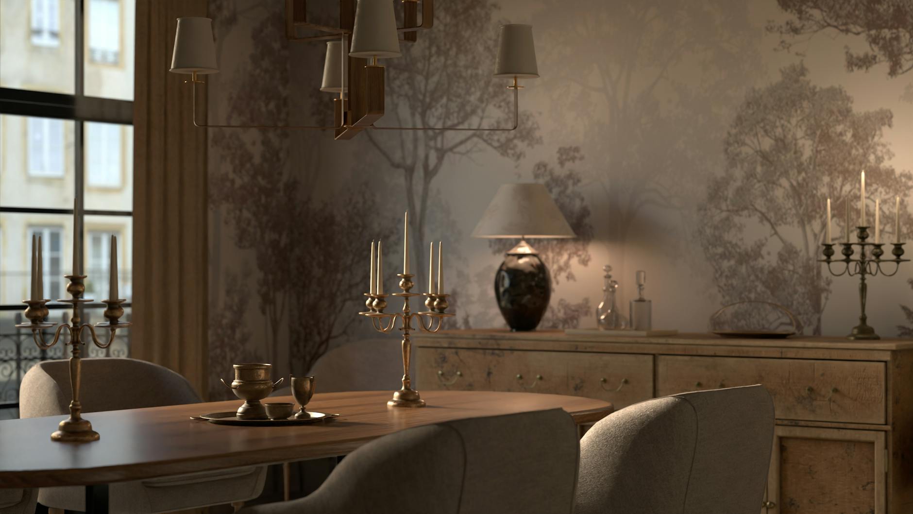 Oslo & Oak Maplewood Slim Table Lamp